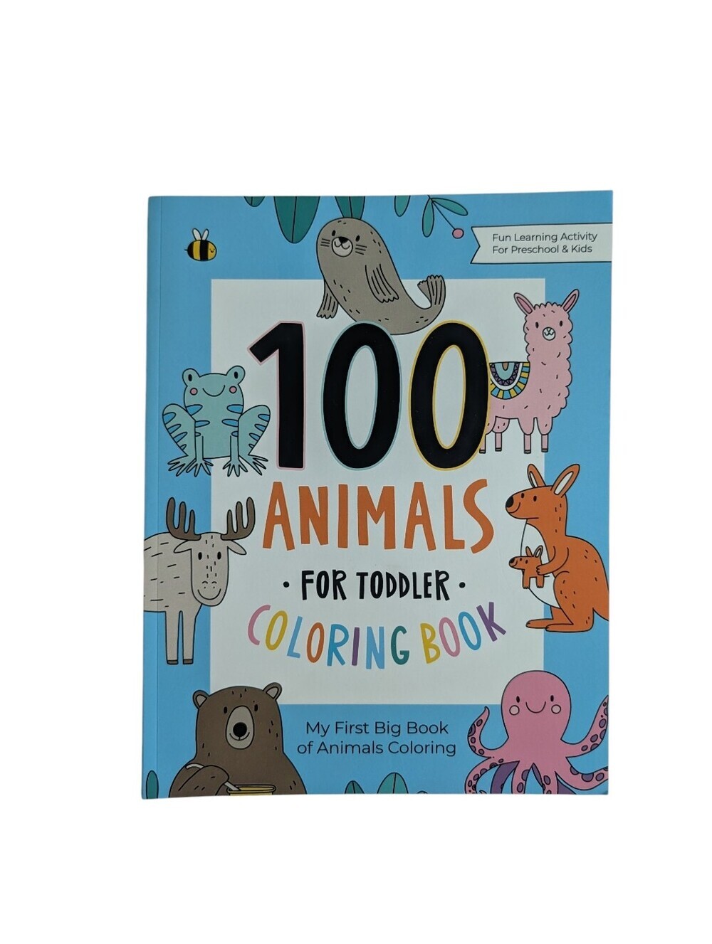NWT 100 Animals for Toddler Coloring Book - Blue